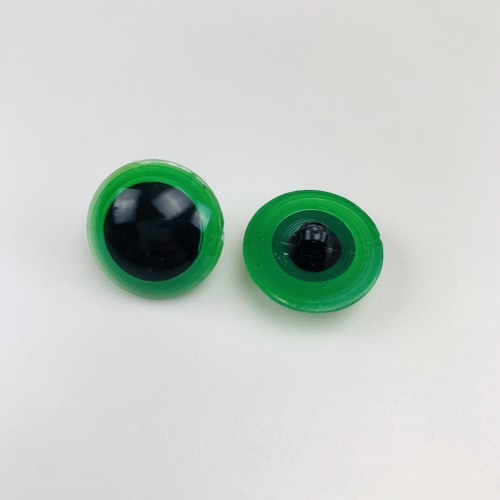 Očko zelené 11,5mm, našívacie - pár
